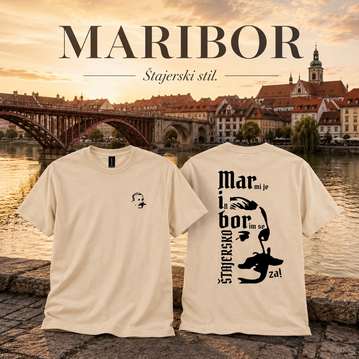 Mar mi je in borim se za Štajersko premium majica Pohor’c z mariborskim dizajnom
