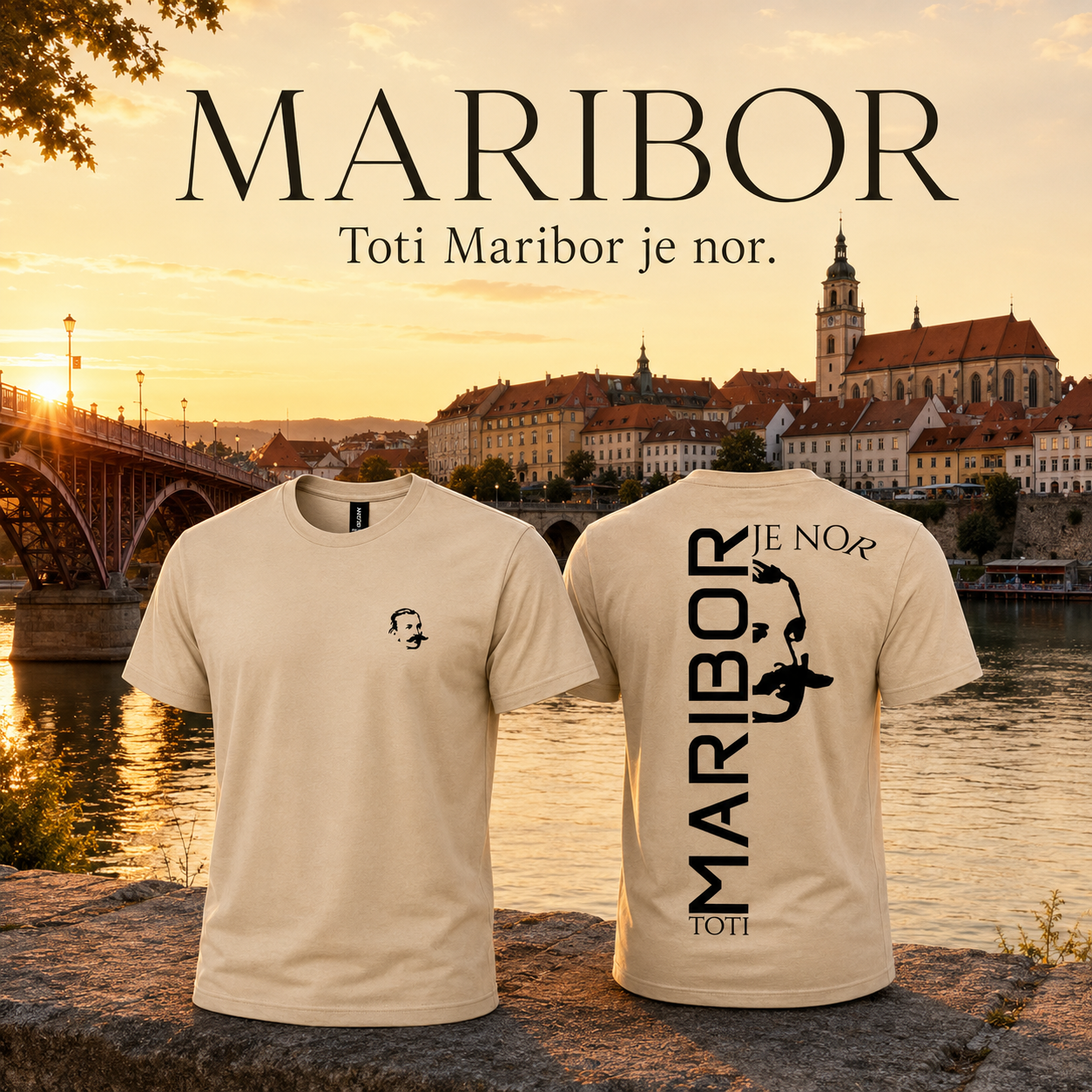 Toti Maribor je nor premium majica Pohor’c z minimalističnim mariborskim dizajnom